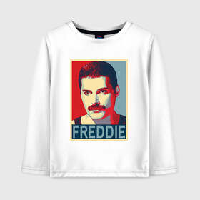 Детский лонгслив хлопок с принтом Freddie в Курске, 100% хлопок | круглый вырез горловины, полуприлегающий силуэт, длина до линии бедер | alternative | metall | music | queen | qween | rock | альтернатива | квин | куин | металл | музыка | рок | фредди меркьюри