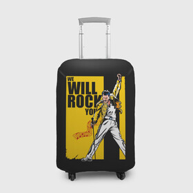 Чехол для чемодана 3D с принтом We will rock you в Курске, 86% полиэфир, 14% спандекс | двустороннее нанесение принта, прорези для ручек и колес | Тематика изображения на принте: alternative | metall | music | queen | qween | rock | альтернатива | квин | куин | металл | музыка | рок | фредди меркьюри