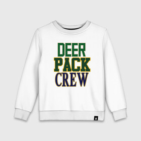 Детский свитшот хлопок с принтом Deer Pack Crew в Курске, 100% хлопок | круглый вырез горловины, эластичные манжеты, пояс и воротник | Тематика изображения на принте: antetokounmpo | basketball | bucks | giannis | milwaukee | mvp | nba | sport | streetball | адетокумбо | бакс | баскетбол | игра | милуоки | мяч | нба | олень | спорт | стритбол | тренер | чемпион | янис