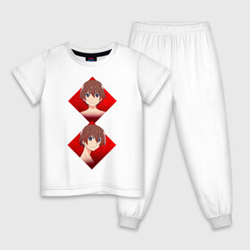Детская пижама хлопок с принтом Keiichi Maebara в Курске, 100% хлопок |  брюки и футболка прямого кроя, без карманов, на брюках мягкая резинка на поясе и по низу штанин
 | Тематика изображения на принте: аниме | красные ромбы | парень | подросток | старшая школа