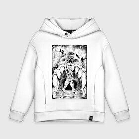 Детское худи Oversize хлопок с принтом He-Man | Masters of the Universe | ЧБ (Z) в Курске, френч-терри — 70% хлопок, 30% полиэстер. Мягкий теплый начес внутри —100% хлопок | боковые карманы, эластичные манжеты и нижняя кромка, капюшон на магнитной кнопке | Тематика изображения на принте: he man | masters of the universe | she ra | властелины вселенной