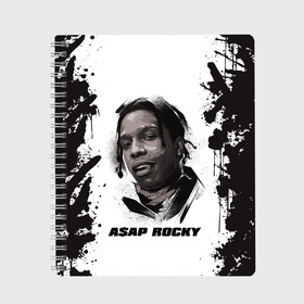 Тетрадь с принтом АСАП | ASAP ROCKY (Z) в Курске, 100% бумага | 48 листов, плотность листов — 60 г/м2, плотность картонной обложки — 250 г/м2. Листы скреплены сбоку удобной пружинной спиралью. Уголки страниц и обложки скругленные. Цвет линий — светло-серый
 | Тематика изображения на принте: america | asap | asap rocky | black rap | music | rap | raper | testing | usa | америка | асап | асап роки | зарубежная музыка | музыка | музыкант | реп | репер | сша | тестин | черный реп