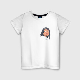 Детская футболка хлопок с принтом nagatoro в Курске, 100% хлопок | круглый вырез горловины, полуприлегающий силуэт, длина до линии бедер | nagatoro | аниме | любовь | нагаторо | не издевайся надо мной нагаторо | тян | школьница