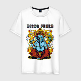 Мужская футболка хлопок с принтом Музыкальный слон в Курске, 100% хлопок | прямой крой, круглый вырез горловины, длина до линии бедер, слегка спущенное плечо. | disco | диск | животное | звезда | звезды | микрофон | огонь | слон | хобот