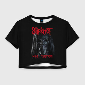 Женская футболка Crop-top 3D с принтом MICK THOMPSON | SLIPKNOT | СЛИПКНОТ (Z) в Курске, 100% полиэстер | круглая горловина, длина футболки до линии талии, рукава с отворотами | mick thompson | rock | slipknot | кейси джонс | мик томпсон | петля | рок | скользящий узел | слипкнот | тяжелый рок | удавка