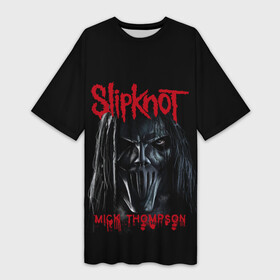 Платье-футболка 3D с принтом MICK THOMPSON | SLIPKNOT | СЛИПКНОТ (Z) в Курске,  |  | mick thompson | rock | slipknot | кейси джонс | мик томпсон | петля | рок | скользящий узел | слипкнот | тяжелый рок | удавка