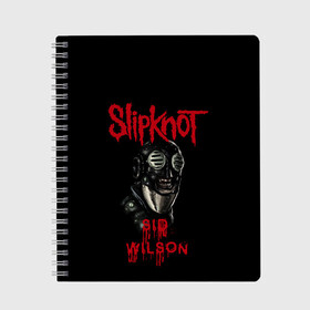 Тетрадь с принтом SID WILSON | SLIPKNOT | СЛИПКНОТ (Z) в Курске, 100% бумага | 48 листов, плотность листов — 60 г/м2, плотность картонной обложки — 250 г/м2. Листы скреплены сбоку удобной пружинной спиралью. Уголки страниц и обложки скругленные. Цвет линий — светло-серый
 | rock | sid wilson | slipknot | петля | рок | сид вилсон | скользящий узел | слипкнот | тяжелый рок | удавка