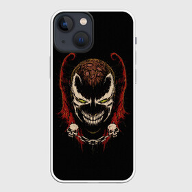 Чехол для iPhone 13 mini с принтом Spawn профиль в Курске,  |  | al simmons | antihero | chain | comics | evil | hell | skull | smile | spawn | ад | антигерой | зло | комиксы | отродье | спаун | улыбка | цепь | череп | эл симмонс