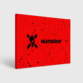 Холст прямоугольный с принтом Deathloop - Skull - Paint в Курске, 100% ПВХ |  | death | deathloop | game | games | loop | paint | skull | брызги | дэслуп | дэт | дэтлуп | знак | игра | игры | краска | лого | луп | мертвая | пелтя | символ