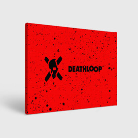 Холст прямоугольный с принтом Deathloop - Skull - Paint в Курске, 100% ПВХ |  | Тематика изображения на принте: death | deathloop | game | games | loop | paint | skull | брызги | дэслуп | дэт | дэтлуп | знак | игра | игры | краска | лого | луп | мертвая | пелтя | символ