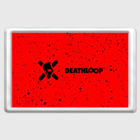 Магнит 45*70 с принтом Deathloop - Skull - Paint в Курске, Пластик | Размер: 78*52 мм; Размер печати: 70*45 | death | deathloop | game | games | loop | paint | skull | брызги | дэслуп | дэт | дэтлуп | знак | игра | игры | краска | лого | луп | мертвая | пелтя | символ