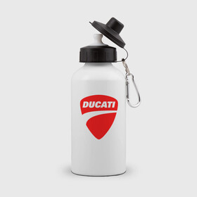 Бутылка спортивная с принтом DUCATI ДУКАТИ ЭМБЛЕМА в Курске, металл | емкость — 500 мл, в комплекте две пластиковые крышки и карабин для крепления | ducati | moto | motocycle | racing | sport | дукати | мото | мотоспорт | мотоцикл | рейсинг | спорт