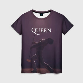 Женская футболка 3D с принтом Freddie Mercury | Queen (Z) в Курске, 100% полиэфир ( синтетическое хлопкоподобное полотно) | прямой крой, круглый вырез горловины, длина до линии бедер | freddie mercury | music | queen | брайан мэй | глэм рок | джон дикон | квин | королева | музыка | поп рок | роджер тейлор | фредди | фредди меркьюри | фреди | хард рок