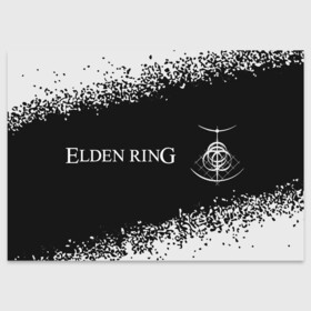 Поздравительная открытка с принтом Elden Ring - Spray в Курске, 100% бумага | плотность бумаги 280 г/м2, матовая, на обратной стороне линовка и место для марки
 | Тематика изображения на принте: action | elden | game | games | playstation | ring | rpg | игра | игры | краска | плейстейшн | ринг | рпг | спрей | экшн | элден
