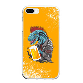Чехол для iPhone 7Plus/8 Plus матовый с принтом Пивозавр - Взрыв в Курске, Силикон | Область печати: задняя сторона чехла, без боковых панелей | dinosaur | pivo | pivozavr | взрыв | динозавр | краска | прикол