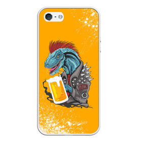 Чехол для iPhone 5/5S матовый с принтом Пивозавр - Взрыв в Курске, Силикон | Область печати: задняя сторона чехла, без боковых панелей | dinosaur | pivo | pivozavr | взрыв | динозавр | краска | прикол