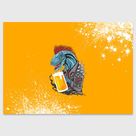 Поздравительная открытка с принтом Пивозавр - Взрыв в Курске, 100% бумага | плотность бумаги 280 г/м2, матовая, на обратной стороне линовка и место для марки
 | Тематика изображения на принте: dinosaur | pivo | pivozavr | взрыв | динозавр | краска | прикол