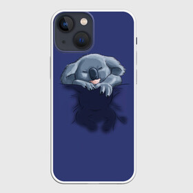 Чехол для iPhone 13 mini с принтом Спящая коала в Курске,  |  | koala | арт | детеныш | детёныш коалы | животное | зверь | карман на груди | коала | малыш | медведь | медвежонок | милота | милые животные | милые звери | милые зверьки | мимими | мишка | ребенок