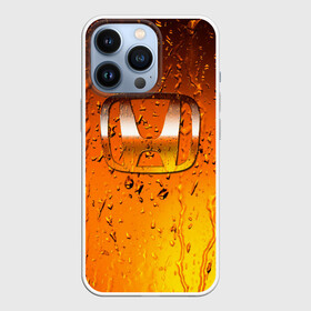 Чехол для iPhone 13 Pro с принтом Honda капли дождя в Курске,  |  | Тематика изображения на принте: auto | car | honda | motor | sport | sport car | авто | авто бренды | вода | дождь | капли | машина | спорт | спорт кар | хонда