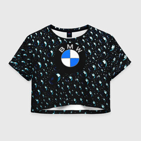 Женская футболка Crop-top 3D с принтом BMW Collection Storm в Курске, 100% полиэстер | круглая горловина, длина футболки до линии талии, рукава с отворотами | auto | bmw | car | motor | sport | sport car | авто | авто бренды | бмв | вода | дождь | капли | машина | спорт | спорт кар