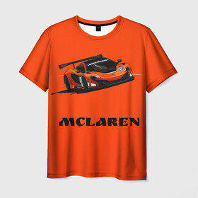 Мужская футболка 3D с принтом mclaren в Курске, 100% полиэфир | прямой крой, круглый вырез горловины, длина до линии бедер | car | mclaren | макларен | машина