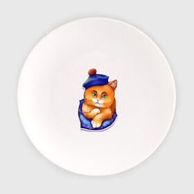 Тарелка с принтом Рыжик в Курске, фарфор | диаметр - 210 мм
диаметр для нанесения принта - 120 мм | берет | глаза | животные | звери | зеленый | котик. рыжий котик | котики | оранжевый | синий