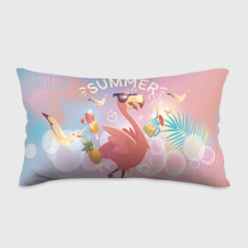 Подушка 3D антистресс с принтом Летний фламинго в Курске, наволочка — 100% полиэстер, наполнитель — вспененный полистирол | состоит из подушки и наволочки на молнии | Тематика изображения на принте: bird | summer | лето | птицы | розовый | фламинго