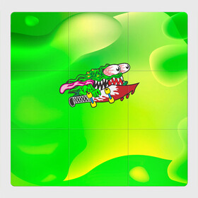 Магнитный плакат 3Х3 с принтом Лизун на скейте в Курске, Полимерный материал с магнитным слоем | 9 деталей размером 9*9 см | Тематика изображения на принте: skate | лизун | призрак | скейт | скейтборд | скейтинг | сопля