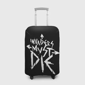 Чехол для чемодана 3D с принтом Invaders must die в Курске, 86% полиэфир, 14% спандекс | двустороннее нанесение принта, прорези для ручек и колес | alternative | dj | electo | music | prodigy | альтернатива | музыка | продиджи | продижи | электроника