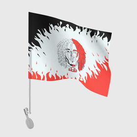 Флаг для автомобиля с принтом LIL PUMP | ЛИЛ ПАМП (Z) в Курске, 100% полиэстер | Размер: 30*21 см | esketit | gucci gang | lil pump | pattern | гуччи ганг | лил памп