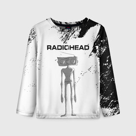 Детский лонгслив 3D с принтом Radiohead | Радиохед (Z) в Курске, 100% полиэстер | длинные рукава, круглый вырез горловины, полуприлегающий силуэт
 | radiohead | thomas edward yorke | альтернативный рок | арт рок | джонни гринвуд | инди рок | колин гринвуд | том йорк | фил селуэй | эд о’брайен | экспериментальный рок | электронная музыка