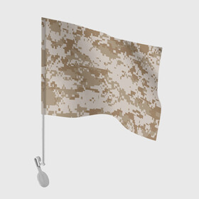 Флаг для автомобиля с принтом Камуфляжный пиксель в Курске, 100% полиэстер | Размер: 30*21 см | иллюстрация | камуфляж | пикселька | пустынный | форма