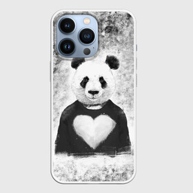 Чехол для iPhone 13 Pro с принтом Панда Любовь Сердце Меланж в Курске,  |  | animals | beast | panda | глаза | животные | звери | краски | любовь | меланж | милые | панда | пятна | растения | сердце | серый | цветы | чб | эвкалипт