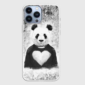 Чехол для iPhone 13 Pro Max с принтом Панда Любовь Сердце Меланж в Курске,  |  | animals | beast | panda | глаза | животные | звери | краски | любовь | меланж | милые | панда | пятна | растения | сердце | серый | цветы | чб | эвкалипт