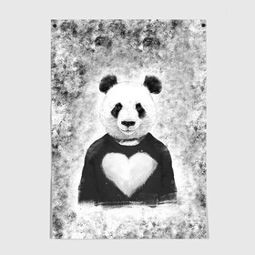 Постер с принтом Панда Любовь Сердце Меланж  в Курске, 100% бумага
 | бумага, плотность 150 мг. Матовая, но за счет высокого коэффициента гладкости имеет небольшой блеск и дает на свету блики, но в отличии от глянцевой бумаги не покрыта лаком | animals | beast | panda | глаза | животные | звери | краски | любовь | меланж | милые | панда | пятна | растения | сердце | серый | цветы | чб | эвкалипт