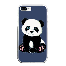 Чехол для iPhone 7Plus/8 Plus матовый с принтом Милая Панда (Sweet Panda) в Курске, Силикон | Область печати: задняя сторона чехла, без боковых панелей | animals | beast | panda | глаза | детям | животные | звери | лапки | милые | мульт | панда | растения | цветы | эвкалипт