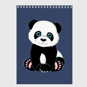 Скетчбук с принтом Милая Панда (Sweet Panda) в Курске, 100% бумага
 | 48 листов, плотность листов — 100 г/м2, плотность картонной обложки — 250 г/м2. Листы скреплены сверху удобной пружинной спиралью | animals | beast | panda | глаза | детям | животные | звери | лапки | милые | мульт | панда | растения | цветы | эвкалипт