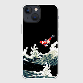 Чехол для iPhone 13 mini с принтом Карп Кои Волна Япония Рыба в Курске,  |  | fish | japan | koi | ocean | sea | style | waves | аниме | вода | волны | животные | иероглифы | карпы | кои | культура | море | надпись | океан | рыбы | стиль | япония
