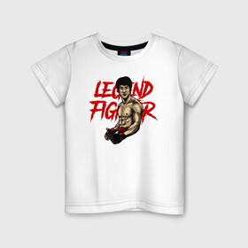 Детская футболка хлопок с принтом Легендарный боец в Курске, 100% хлопок | круглый вырез горловины, полуприлегающий силуэт, длина до линии бедер | боец | брюс | вин чун | иллюстрация | легенда | ушу