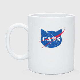 Кружка керамическая с принтом Cats NASA в Курске, керамика | объем — 330 мл, диаметр — 80 мм. Принт наносится на бока кружки, можно сделать два разных изображения | animal | cat | cute | kitty | meow | nasa | space | друг | животные | киска | кися | китти | космос | кот | котенок | котик | котэ | кошечка | кошка | мур | мяу | питомец