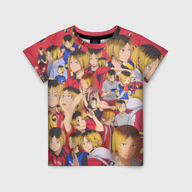 Детская футболка 3D с принтом Kozume Kenma Pattern Color в Курске, 100% гипоаллергенный полиэфир | прямой крой, круглый вырез горловины, длина до линии бедер, чуть спущенное плечо, ткань немного тянется | anime | haikyu | kozume kenma | аниме | волейбол | кенма | кенма козуме | клуб | козуме | козуме кенма | манга | некома | разыгрывающий | сеттер | хайкю