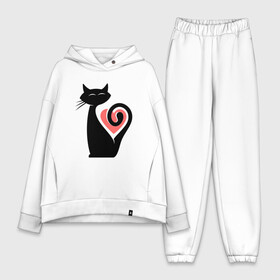 Женский костюм хлопок Oversize с принтом Heart Cat в Курске,  |  | animal | cat | cute | kitty | meow | друг | животные | киска | кися | китти | кот | котенок | котик | котэ | кошечка | кошка | мур | мяу | питомец | сердце