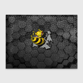 Обложка для студенческого билета с принтом Оса 3D в Курске, натуральная кожа | Размер: 11*8 см; Печать на всей внешней стороне | Тематика изображения на принте: 3d | жало | мед | насекомое | оса | пчела