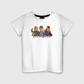 Детская футболка хлопок с принтом RimWorld персонажи в Курске, 100% хлопок | круглый вырез горловины, полуприлегающий силуэт, длина до линии бедер | rimworld | игра | компьютерная игра | научно фантастическая | римворлд