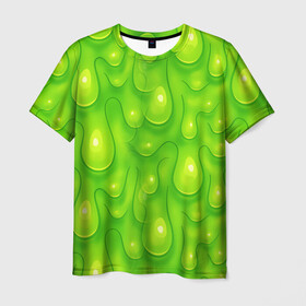 Мужская футболка 3D с принтом СЛИЗЬ / SLIME / ТЕКСТУРА в Курске, 100% полиэфир | прямой крой, круглый вырез горловины, длина до линии бедер | pattern | slime | желе | жидкость | зеленый | мерзко. | слизь | сопли | текстура | узор
