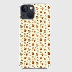 Чехол для iPhone 13 mini с принтом Яблоки и мёд в Курске,  |  | apples | art | background | bees | drawings | honey | pattern | texture | арт | мед | паттерн | пчелы | рисунки | текстура | фон | яблоки