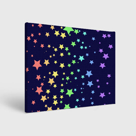 Холст прямоугольный с принтом Звезды в Курске, 100% ПВХ |  | звезда | звездопад | небо | ночь | разноцветный