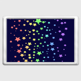 Магнит 45*70 с принтом Звезды в Курске, Пластик | Размер: 78*52 мм; Размер печати: 70*45 | звезда | звездопад | небо | ночь | разноцветный