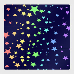 Магнитный плакат 3Х3 с принтом Звезды в Курске, Полимерный материал с магнитным слоем | 9 деталей размером 9*9 см | звезда | звездопад | небо | ночь | разноцветный
