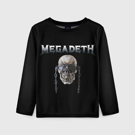 Детский лонгслив 3D с принтом Megadeth в Курске, 100% полиэстер | длинные рукава, круглый вырез горловины, полуприлегающий силуэт
 | megadeth | rock | trash metal | мега | мегадетх | метал | рок